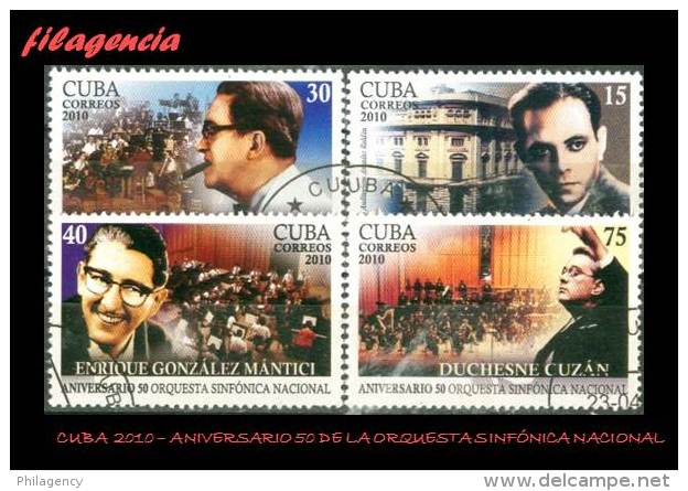 USADOS. CUBA. 2010-16 ANIVERSARIO 50 DE LA ORQUESTA SINFÓNICA NACIONAL - Used Stamps