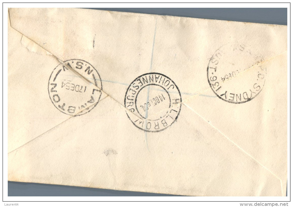 (431) Registered Letter Posted From South Africa To Australia - 1954 - Ohne Zuordnung