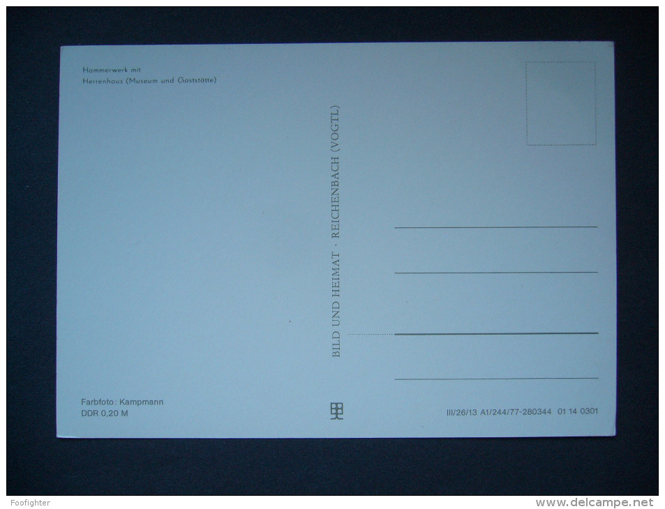 Germany: FROHNAUER HAMMER - Hammerwerk Mit Herrenhaus (Museum Und Gaststätte) - Unused - Annaberg-Buchholz