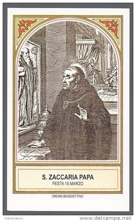 Santino San Zaccaria Papa - Holy Card - Image Pieuse - Andachtsbilder - Devotion Images