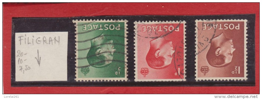 1936 - EDOUARD VIII   Mi No 193z/195z Et Yv No 205a/208a Filigrane Renverse / Serie Complete - Used Stamps