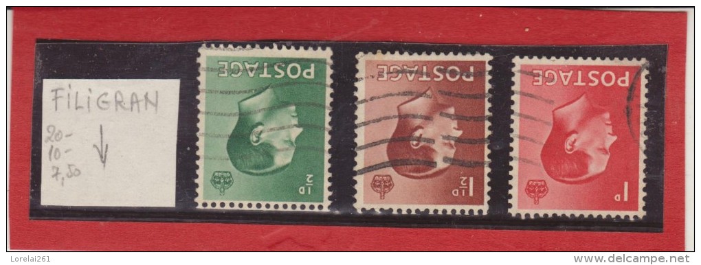 1936 - EDOUARD VIII   Mi No 193z/195z Et Yv No 205a/208a Filigrane Renverse / Serie Complete - Used Stamps