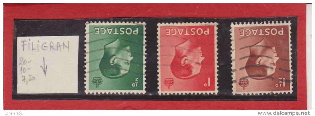 1936 - EDOUARD VIII   Mi No 193z/195z Et Yv No 205a/208a Filigrane Renverse / Serie Complete - Used Stamps