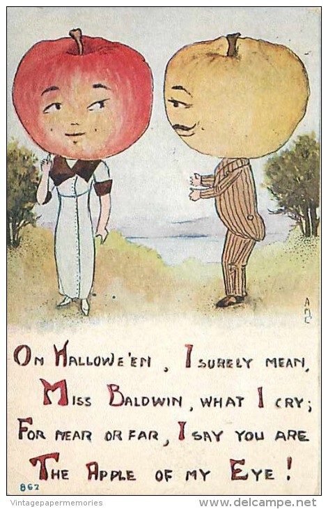 234211-Halloween, FA Owen No 862, Artist AMC, Apple Head People, Apple Of My Eye, 1914 PM - Halloween
