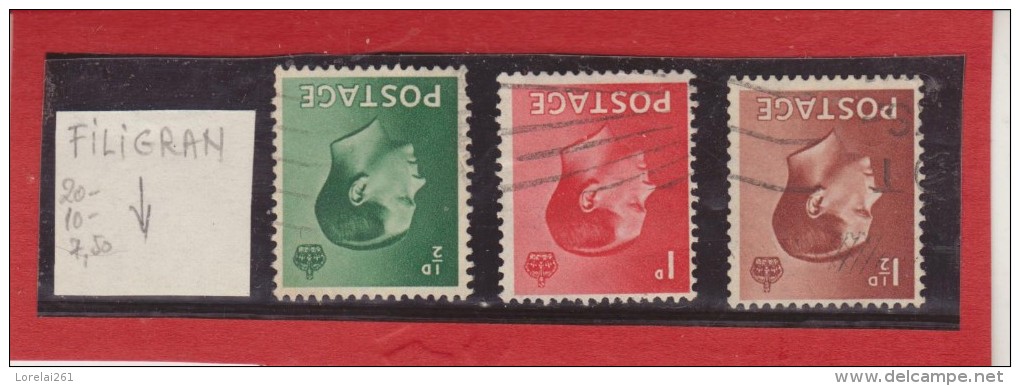 1936 - EDOUARD VIII   Mi No 193z/195z Et Yv No 205a/208a Filigrane Renverse / Serie Complete - Used Stamps