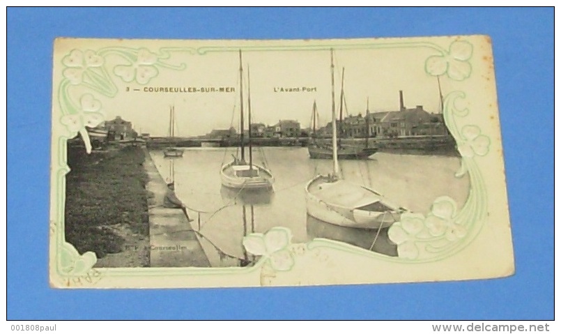 Courseulles Sur Mer - L'avant Port  :::: Carte Gauffrée - Animation - Bateaux - Voiliers - Courseulles-sur-Mer