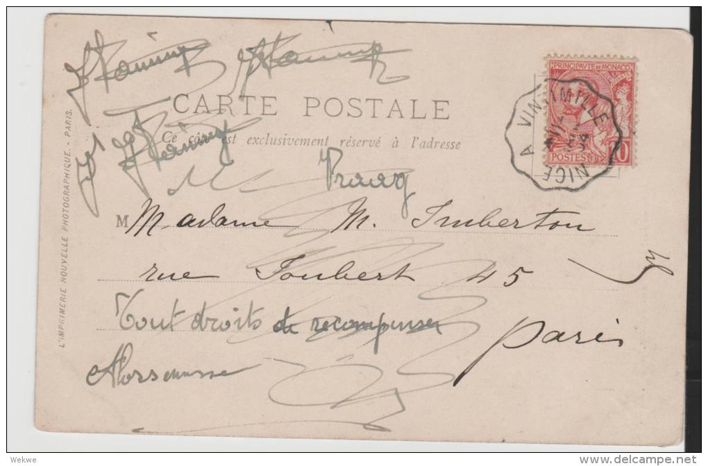 PM035a/  Monaco - TPO 1904, Vinsimille - Nice Auf AK Monte Carlo - Covers & Documents