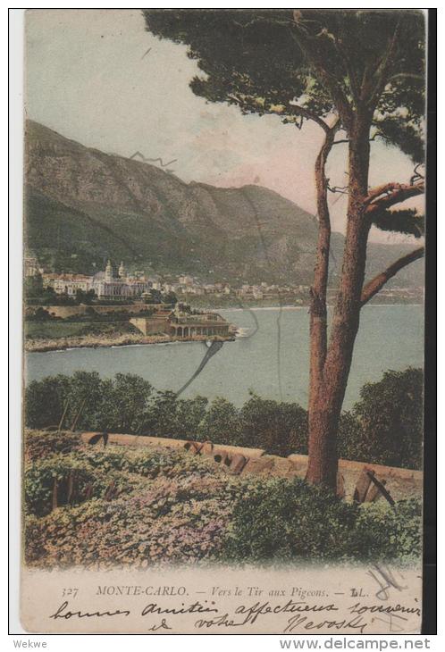 PM035a/  Monaco - TPO 1904, Vinsimille - Nice Auf AK Monte Carlo - Storia Postale