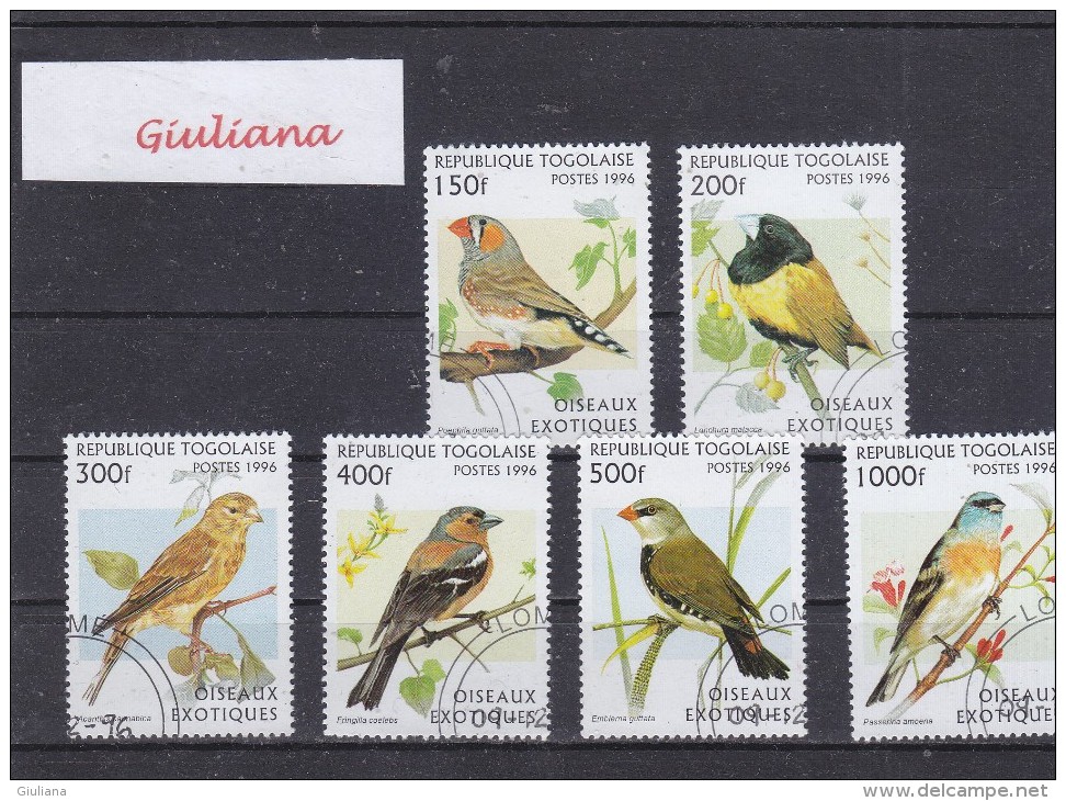 Rep. Togo 1996 - 2473/78 Used (Michel)  Uccelli Esotici - Cuckoos & Turacos