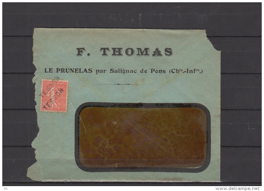 17 - Le Prunelas Par Salignac De Pons - F. Thomas - Oblitération Tesson ... - 1924 - 1921-1960: Modern Period