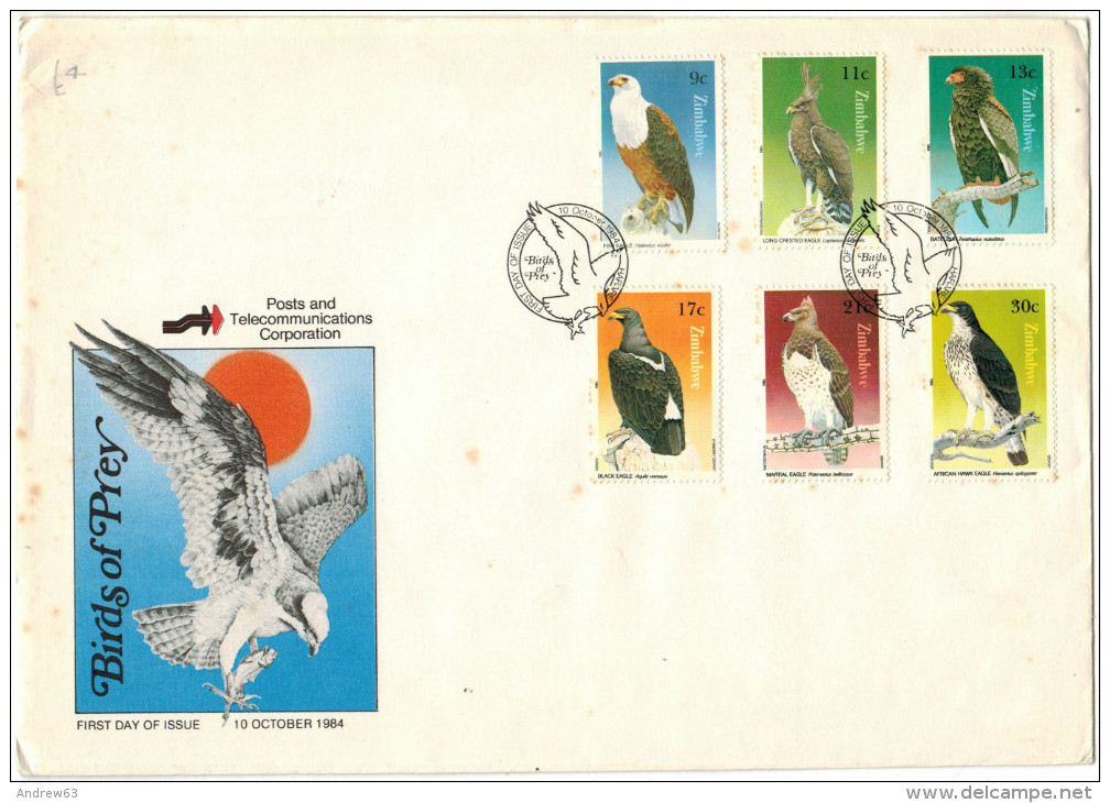 Zimbabwe - 1984 - Birds Of Prey, Hawk, Eagle, Bird - FDC - Zimbabwe (1980-...)