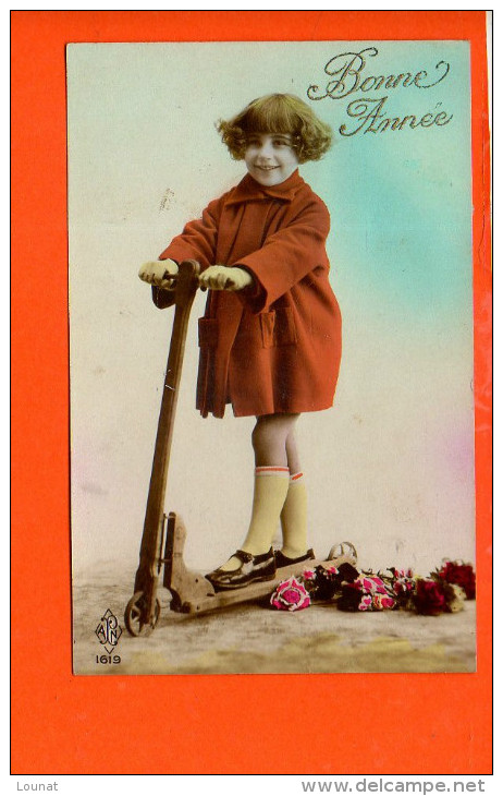 Jeux Et Jouets - Enfant - Trotinette -bonne Année (Authenay 1925) - Jeux Et Jouets