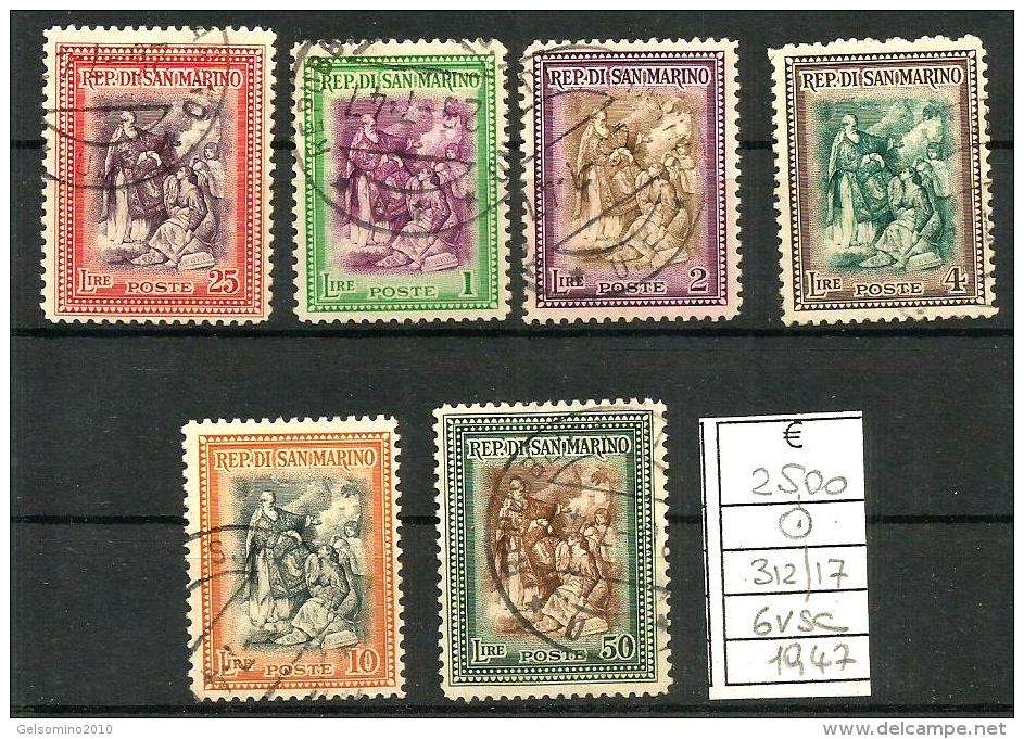 1947 SAN MARINO Serie Cpl Usata - Used Stamps