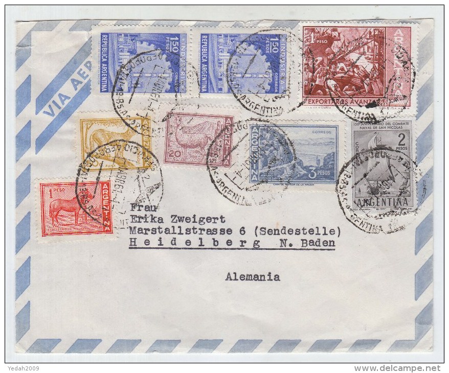 Argentina/Germany AIRMAIL COVER 1961 PUMA HORSE LAMA - Luftpost