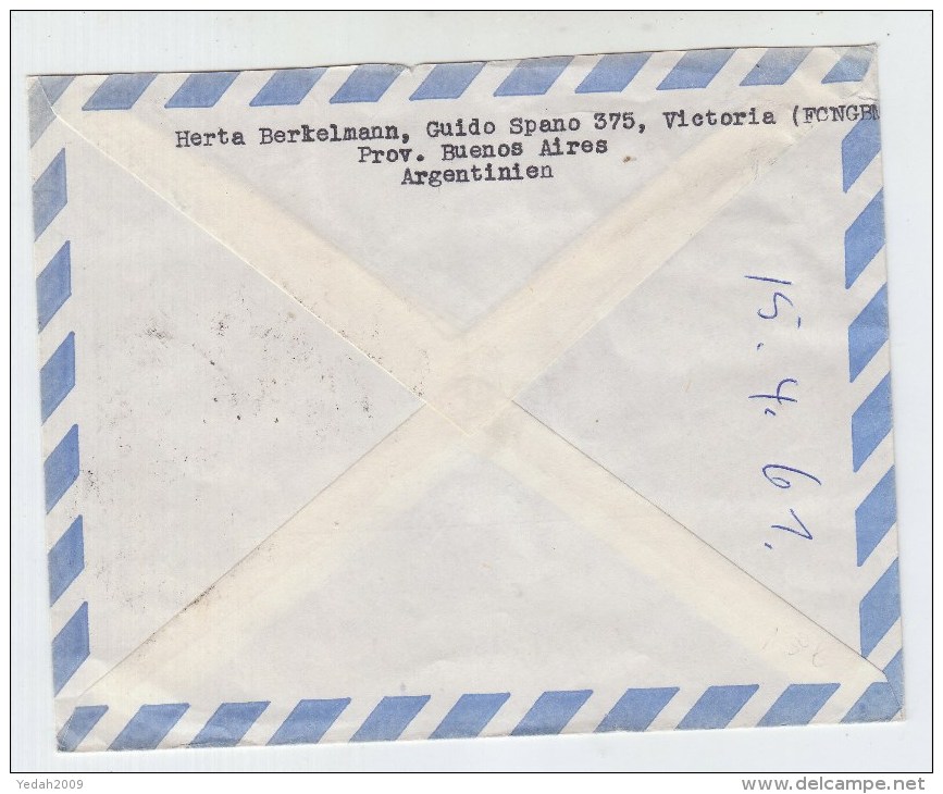 Argentina/Germany AIRMAIL COVER 1961 PUMA HORSE LAMA - Poste Aérienne