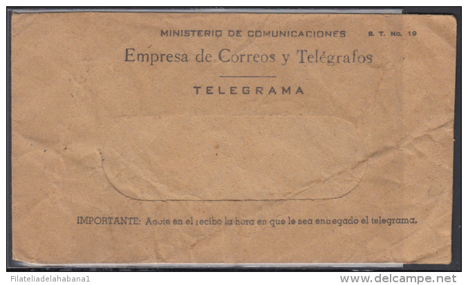 TELEG-15 CUBA. TELEGRAFO DE ESTADO. TELEGRAPH. SOBRE DE TELEGRAMA. TELEGRAM. CIRCA 1980. TIPO XIII. - Télégraphes