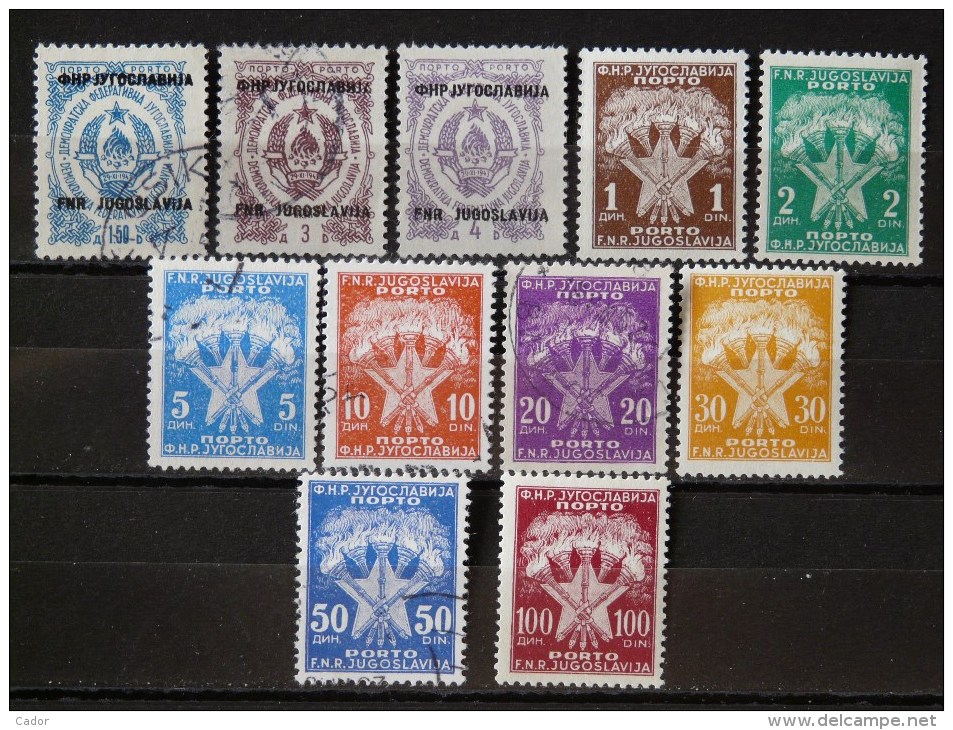 YOUGOSLAVIE - Taxe 1950/1952  N° 111 / 121 O / * / ** - Timbres-taxe