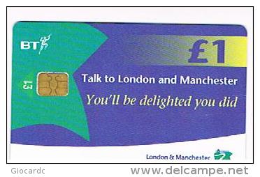 GRAN BRETAGNA (UNITED KINGDOM) - CHIP BT -  TALK TO LONDON AND MANCHESTER £ 1 EXP. 03.1999 - RIF.8853 - BT Internas