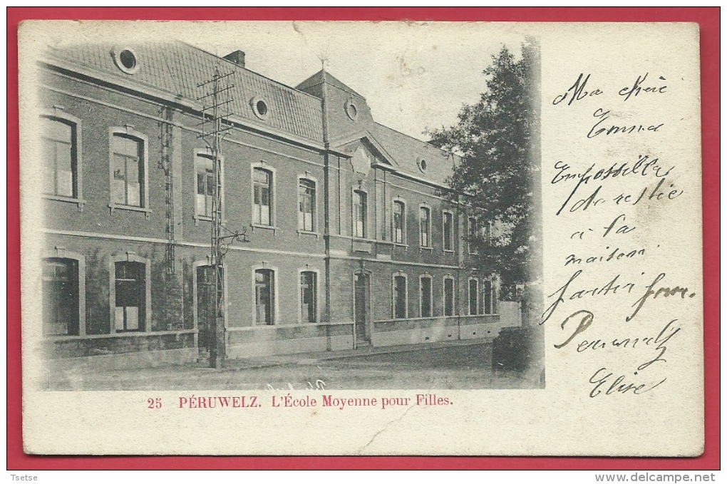 Péruwelz - L'Ecole Moyenne Pour Filles - 1905 ( Voir Verso ) - Péruwelz