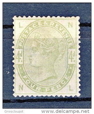 LUX - UK 1884 Victoria N. 81 - 4 Penny Verde Chiaro MNH***LUX, Lettere NL Freschissimo Centrato, Certificato A Richiesta - Unused Stamps