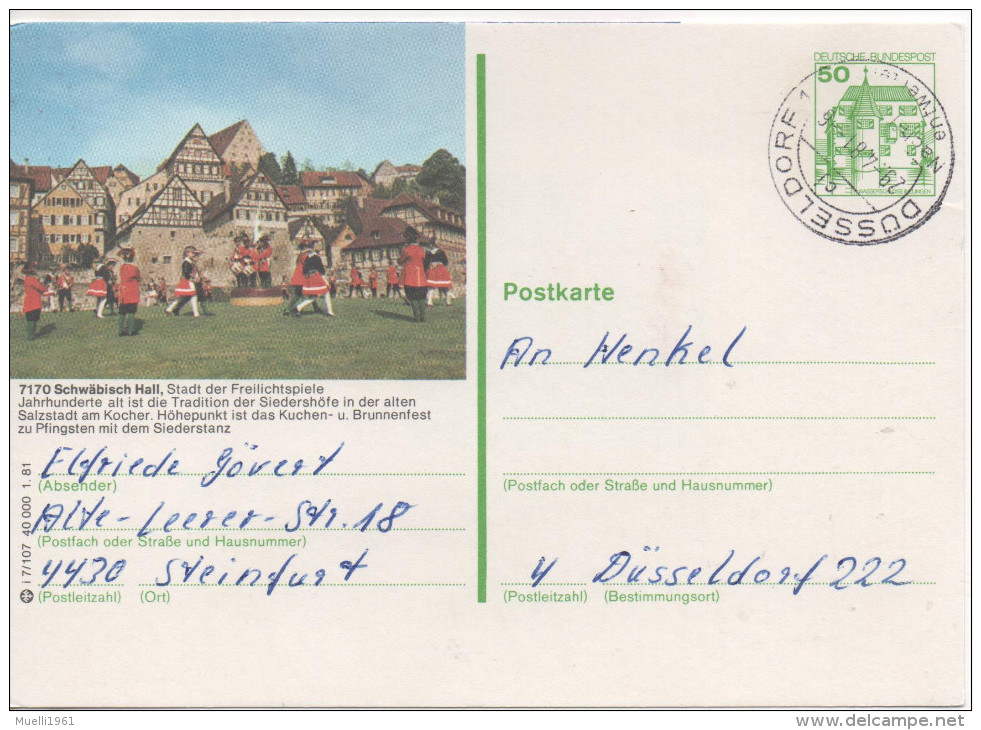 Nr. 3469, Ganzsache Deutsche Bundespost,  Schwäbisch Hall - Bildpostkarten - Gebraucht