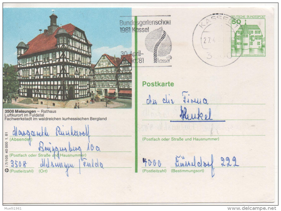 Nr. 3472, Ganzsache Deutsche Bundespost,  Melsungen - Geïllustreerde Postkaarten - Gebruikt