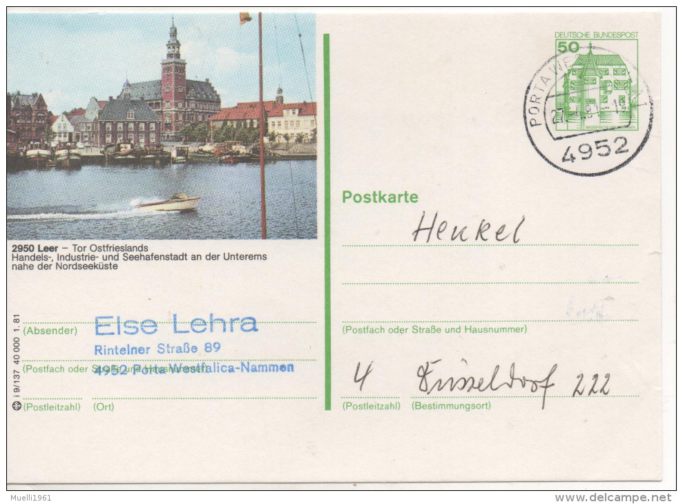 Nr. 3482, Ganzsache Deutsche Bundespost,  Leer - Cartoline Illustrate - Usati