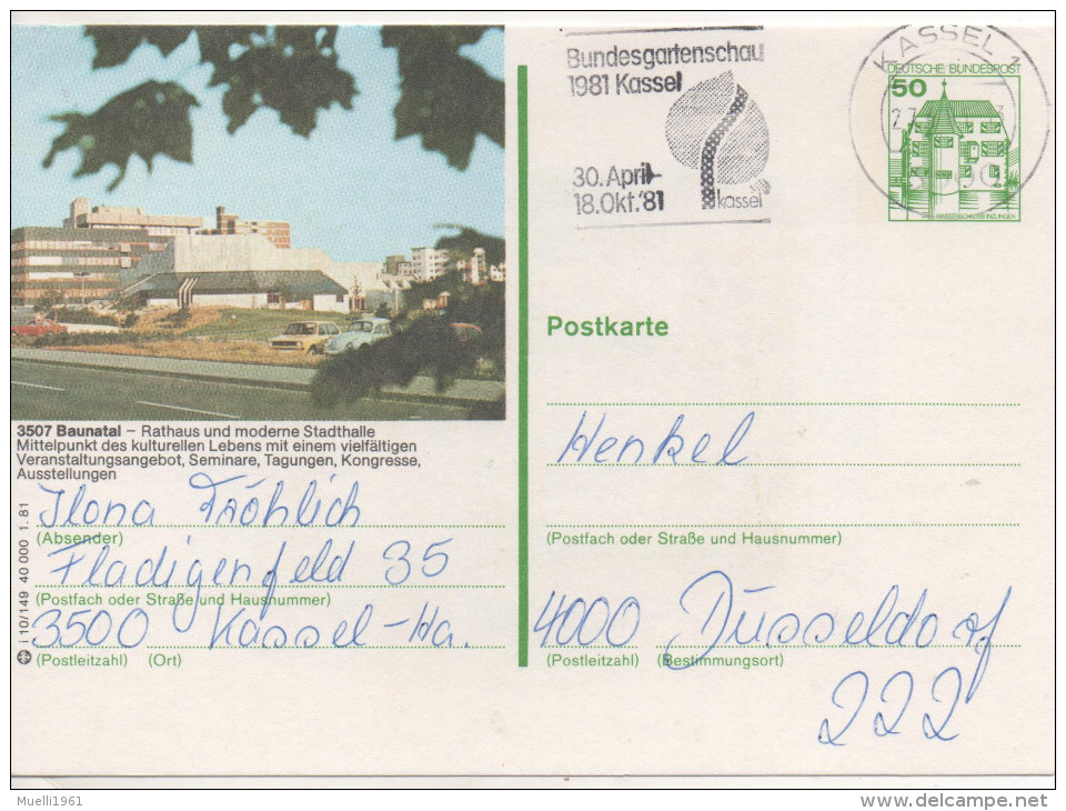 Nr. 3483, Ganzsache Deutsche Bundespost,  Baunatal - Cartoline Illustrate - Usati