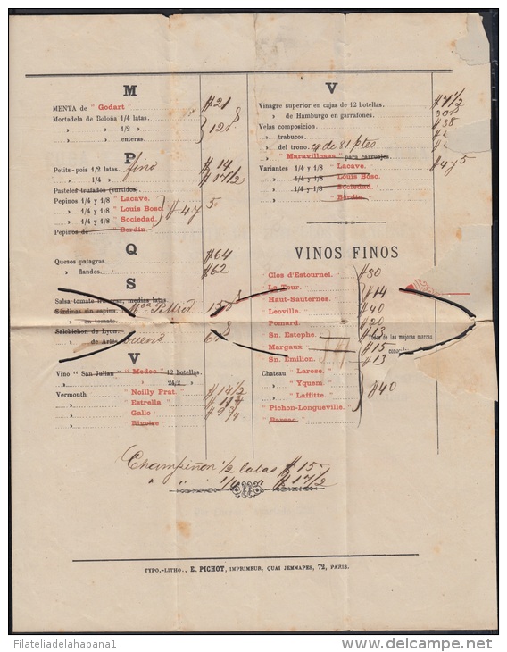 1884-H-6 CUBA ESPAÑA SPAIN. ANTILLAS. ALFONSO XII. 1884. Ed.62. 1c FACTURA EN UNA. ENVUELTA. TARIFA DE IMPRESOS. - Prefilatelia