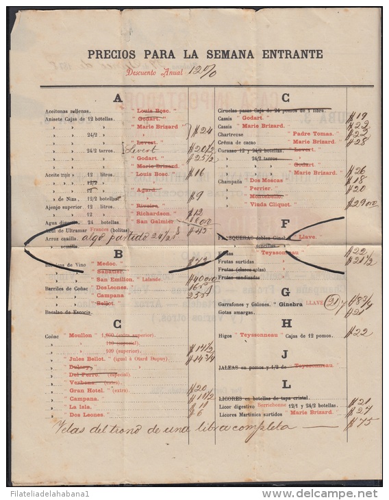 1884-H-6 CUBA ESPAÑA SPAIN. ANTILLAS. ALFONSO XII. 1884. Ed.62. 1c FACTURA EN UNA. ENVUELTA. TARIFA DE IMPRESOS. - Prefilatelia