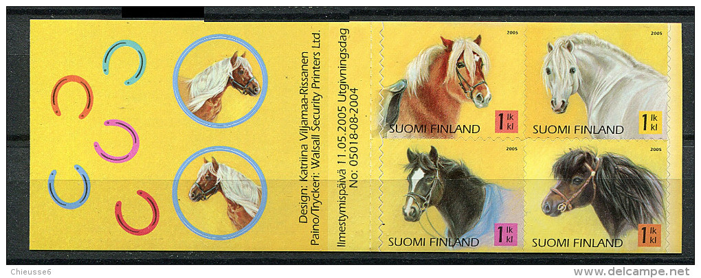 (cl 21 - P49) Finlande ** Carnet N° 1717 (ref. Michel Au Dos)- Chevaux : Poneys - - Blocs-feuillets