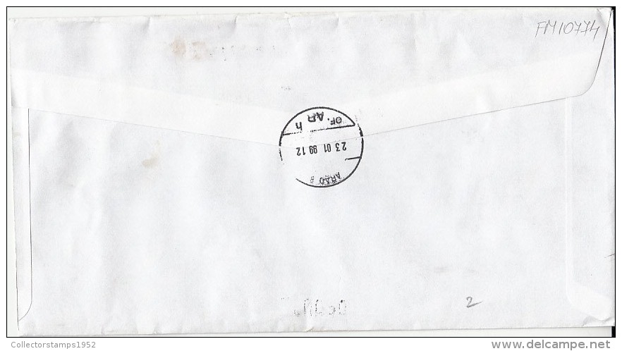 FM10774- AMOUNT 4300, BUCHAREST, RED MACHINE STAMPS ON COVER, 1999, ROMANIA - Lettres & Documents