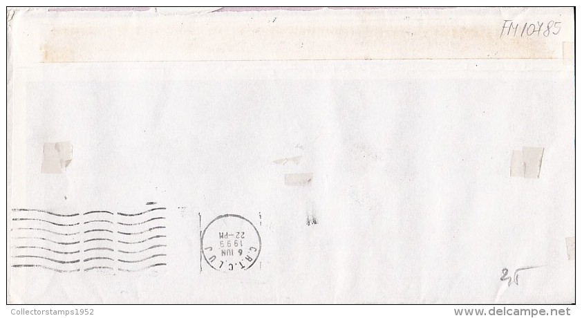 FM10785- FLOWERS, PANTELIMON HALIPPA, STAMPS ON COVER, 1999, ROMANIA - Cartas & Documentos