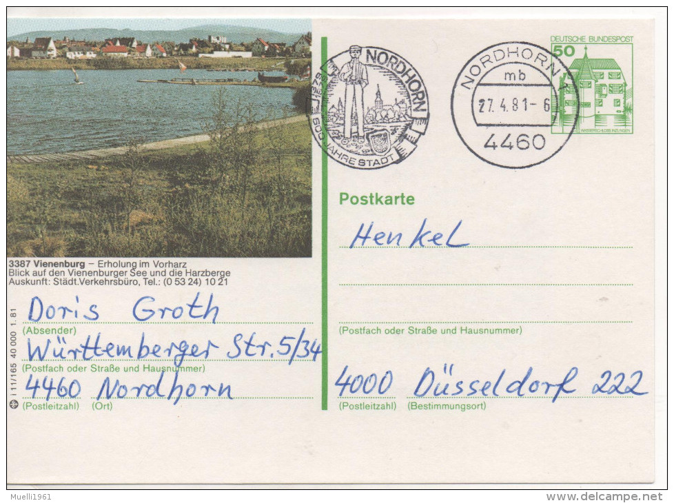 Nr. 3495, Ganzsache Deutsche Bundespost,  Vienenburg - Illustrated Postcards - Used