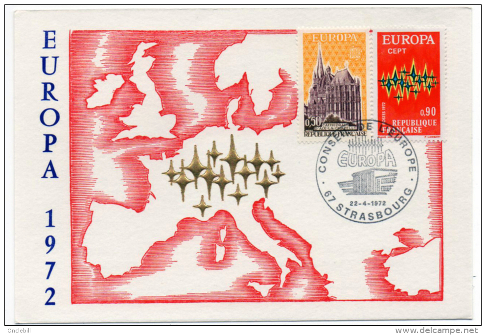 Strasbourg Europa 1972  Illustration Or Fin Numérotée  état Superbe - Autres & Non Classés