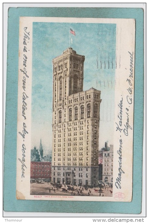 NEW  YORK  -  TIMES BUILDING  -  1907  -   CARTE  PRECURSEUR  - - Andere Monumenten & Gebouwen