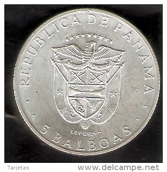 MONEDA DE PLATA DE PANAMA DE 5 BALBOAS DEL AÑO 1970 DE LOS XI JUEGOS CENTRAMERICANOS  (COIN) SILVER,ARGENT. - Panama