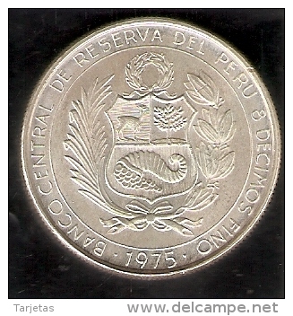 MONEDA DE PLATA DE PERU DE 200 SOLES DE ORO DEL AÑO 1975 DE LOS HEROES DE LA AVIACION  (COIN) SILVER-ARGENT - Perú