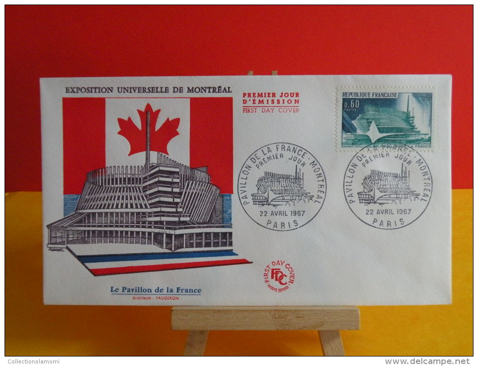 FDC- Expo 67 Montréal, Pavillon De La Français - Paris - 22.4.1967 - 1er Jour, Cote 1,80 € - 1960-1969