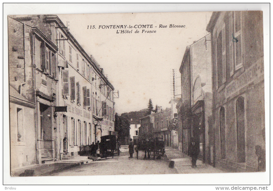 85  FONTENAY LE COMTE   Rue Blossac   L'hôtel De France - Fontenay Le Comte