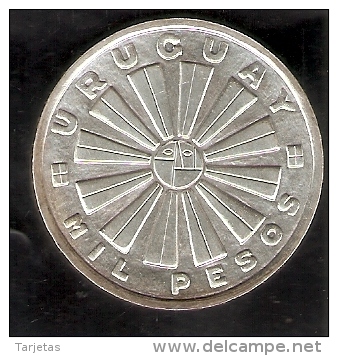MONEDA DE PLATA DE URUGUAY DE 1000 PESOS DEL AÑO 1969 DE LA FAO  (COIN) SILVER-ARGENT - Uruguay