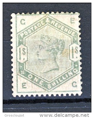 LUX - UK 1884 Victoria N. 85 - 1 Scellino Verde Lettere GE, MLH.  Cat. £ 1600 = € 1750 - Ungebraucht
