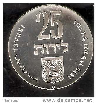 MONEDA DE PLATA DE ISRAEL DE 25 LIROT DEL AÑO 1976 (COIN) SILVER-ARGENT - Israel