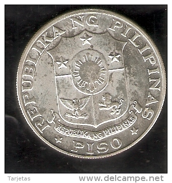 MONEDA DE PLATA DE FILIPINAS DE 1 PISO DEL AÑO 1969 DE IKASANDAANG TAONG  (COIN) SILVER-ARGENT - Filippijnen