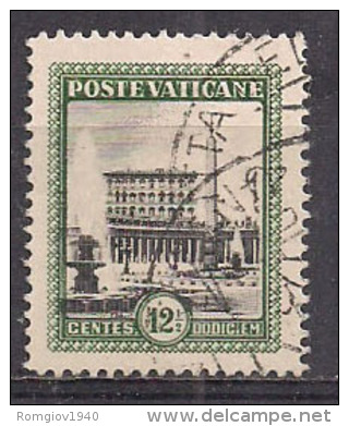 VATICANO 1933 GIARDINI E MEDAGLIONI SASS. 21 USATO VF - Usati