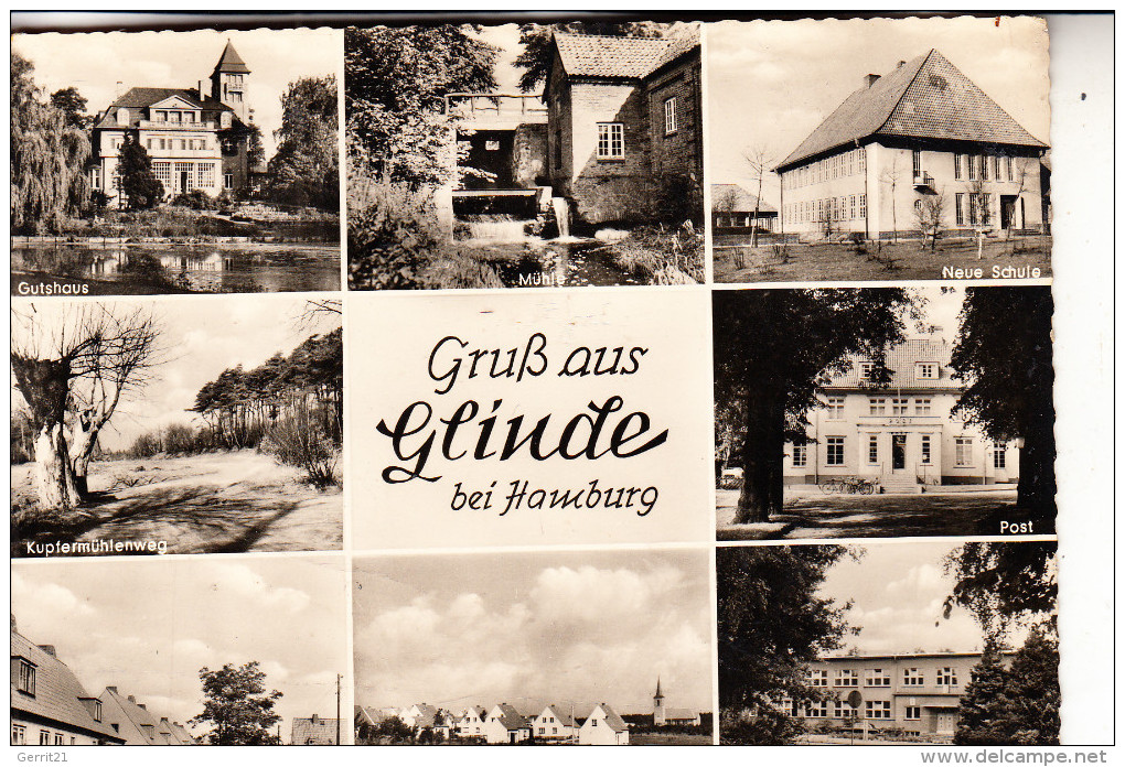 2056 GLINDE, Mehrbildkarte, Rück. Kl. Klebereste - Glinde