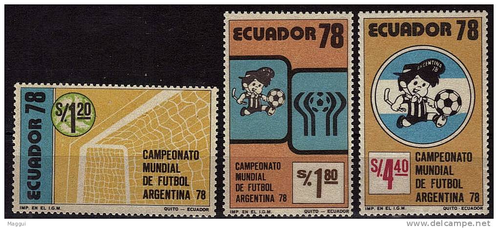 EQUATEUR  N° 977/79  * *     Cup 1978   Football  Soccer Fussball - 1978 – Argentine