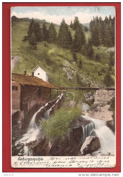 NV-01 Gebirgsmühle, Region Chur - St Moritz. Stempel St Moritz 1903 Für Frankreich. Briefmarke Fehlt. Pioneer - Chur