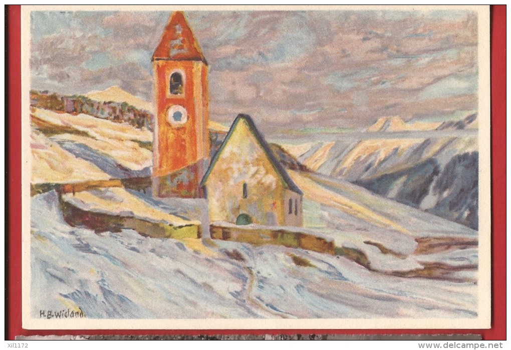 NV-21 Kirche Von Lavin Die Chiesuola Di Lavin Von B. Wieland. Pro Juventute, Grand Format. Circulé Sous Enveloppe - Lavin