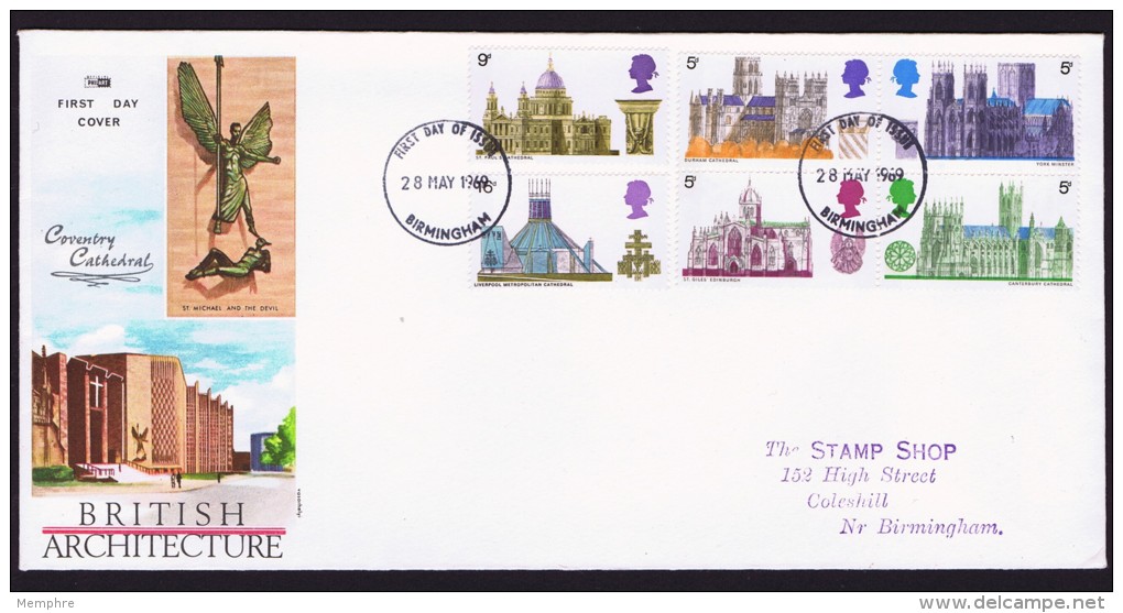 1969  British Architecture    On PhilArt Private FDC - 1952-71 Ediciones Pre-Decimales